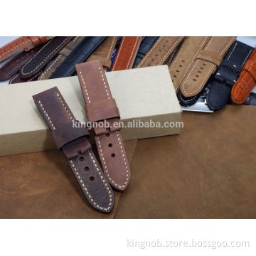 24mm genuine leather watch strap handmade leather watch strap leather watch band for panerai
